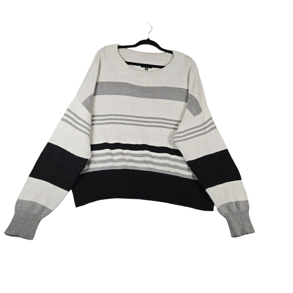 Lucky Brand Sweater Womens XXL Striped Knit Pullover 7WC5002‎ Casual Cozy Office
